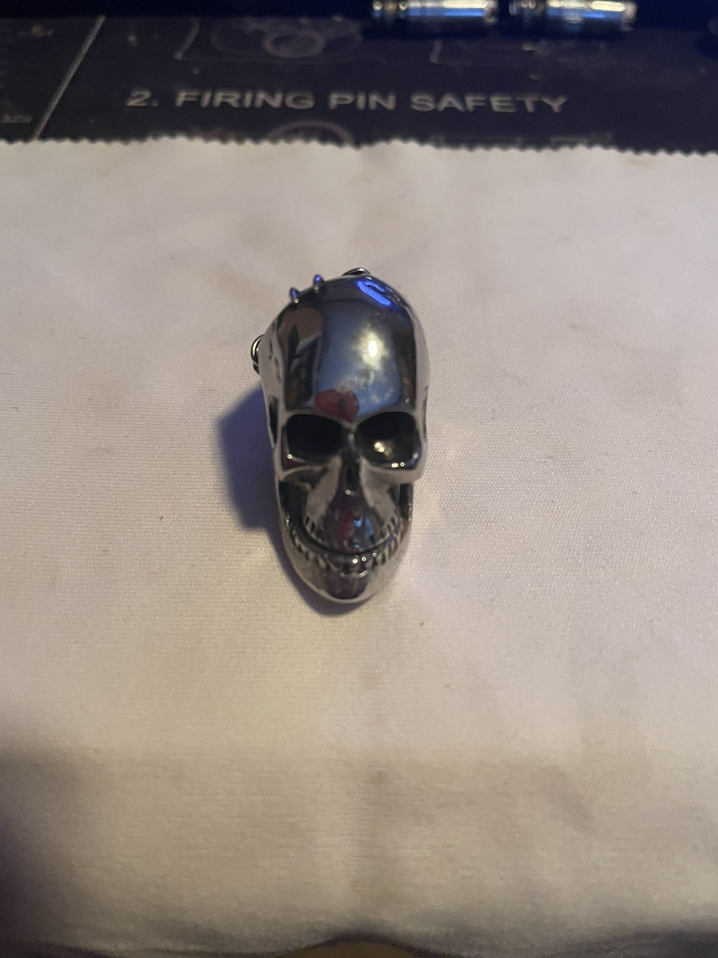 .925 Sterling Silver Skull Pendant w/ Hinged Jaw
