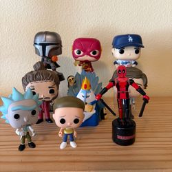 Funko Pops and figure set.