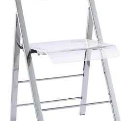 (2) Folding Acrylic Chairs 