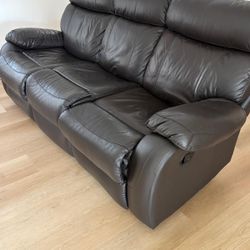 3-seater Leather Sofa With Recliner