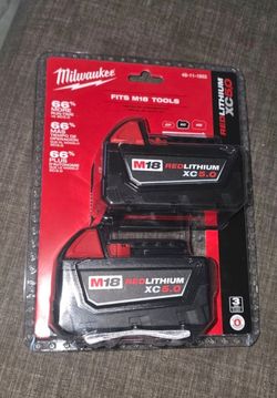 2- Milwaukee 5.0 new battery batteries