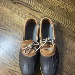 L.L. Bean Made In USA Leather Mocs Rain/Duck Boots