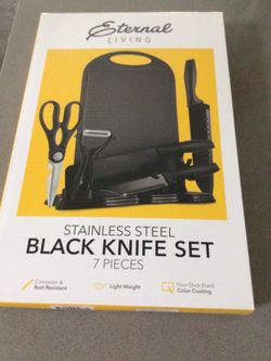 Stainless Steel 7 Piece Black Knife Set