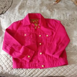 Michael Kors Pink Denim Button Jacket