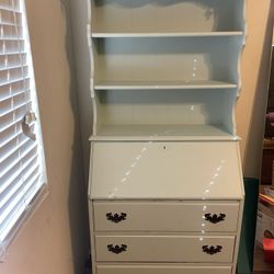 Solid Wood Desk Bookshelf Storage