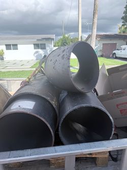 Large Black Steel Pipe Sections