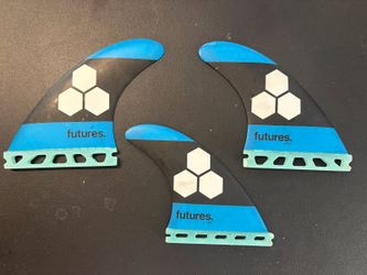 Futures AM1 Thruster Fin Set, Al Merrick Channel Islands, Blue and Black, Medium