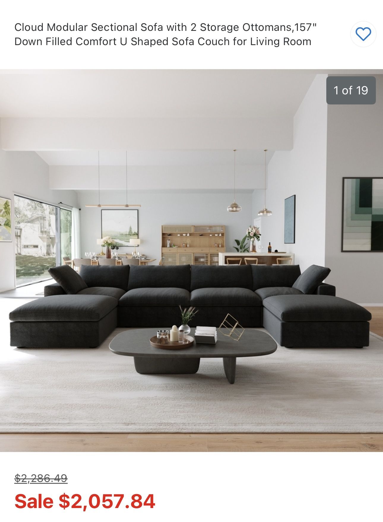 Black Sectional With Ottomans