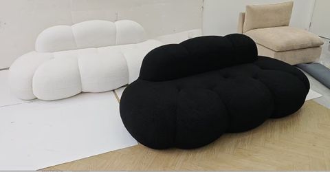 New Teddy Fabric Foam Couch. White, Black, Pink, Blue. 55x27x28H. Free Delivery!