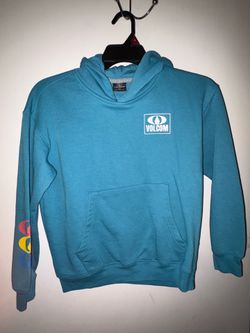 Volcom Boys Blue Pullover Hoodie - Size Large (14)