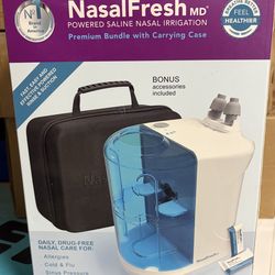 NASALFRESH MD Dual Powered Nasal Irrigation System Nasal Rinse and Wash - Sinus Decongestant