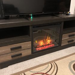 Entertainment Center with Electric Fireplace