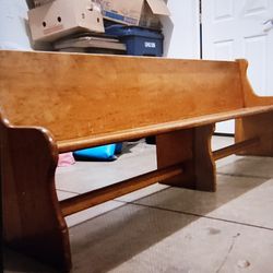 Beautiful Hard Wood Child's Choir Bench - rare find