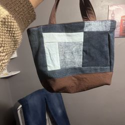 Denim patchwork handbag 