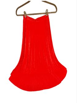 Poppy Red Pleated Flowy Midi Skirt  by Missguided Size M.