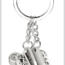 Mini Skateboard zinc Alloy Pendant, Compact Wheel Movable Alloy Finger Split Skateboard