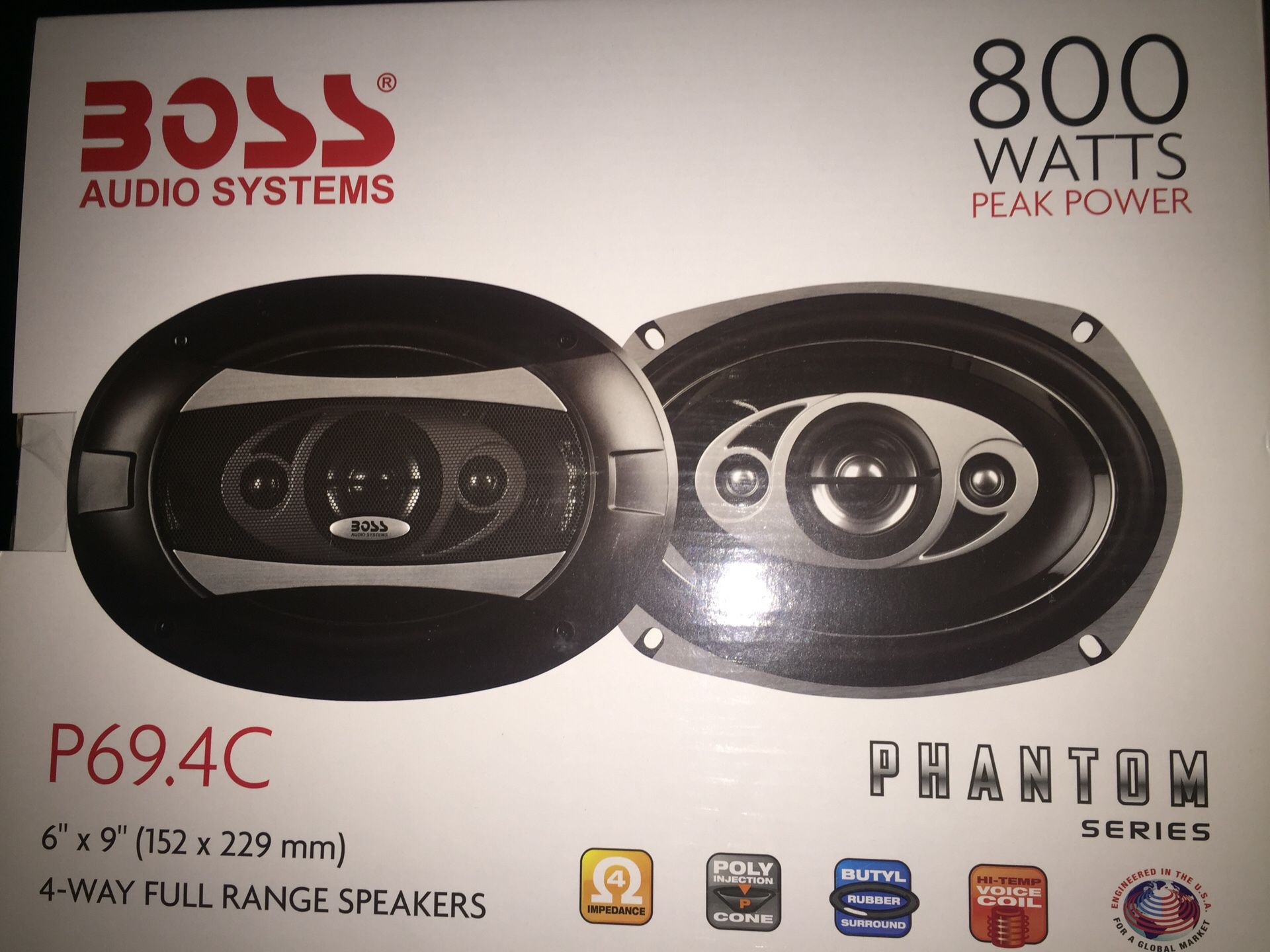Boss audio speakers 6”x9” 800watt