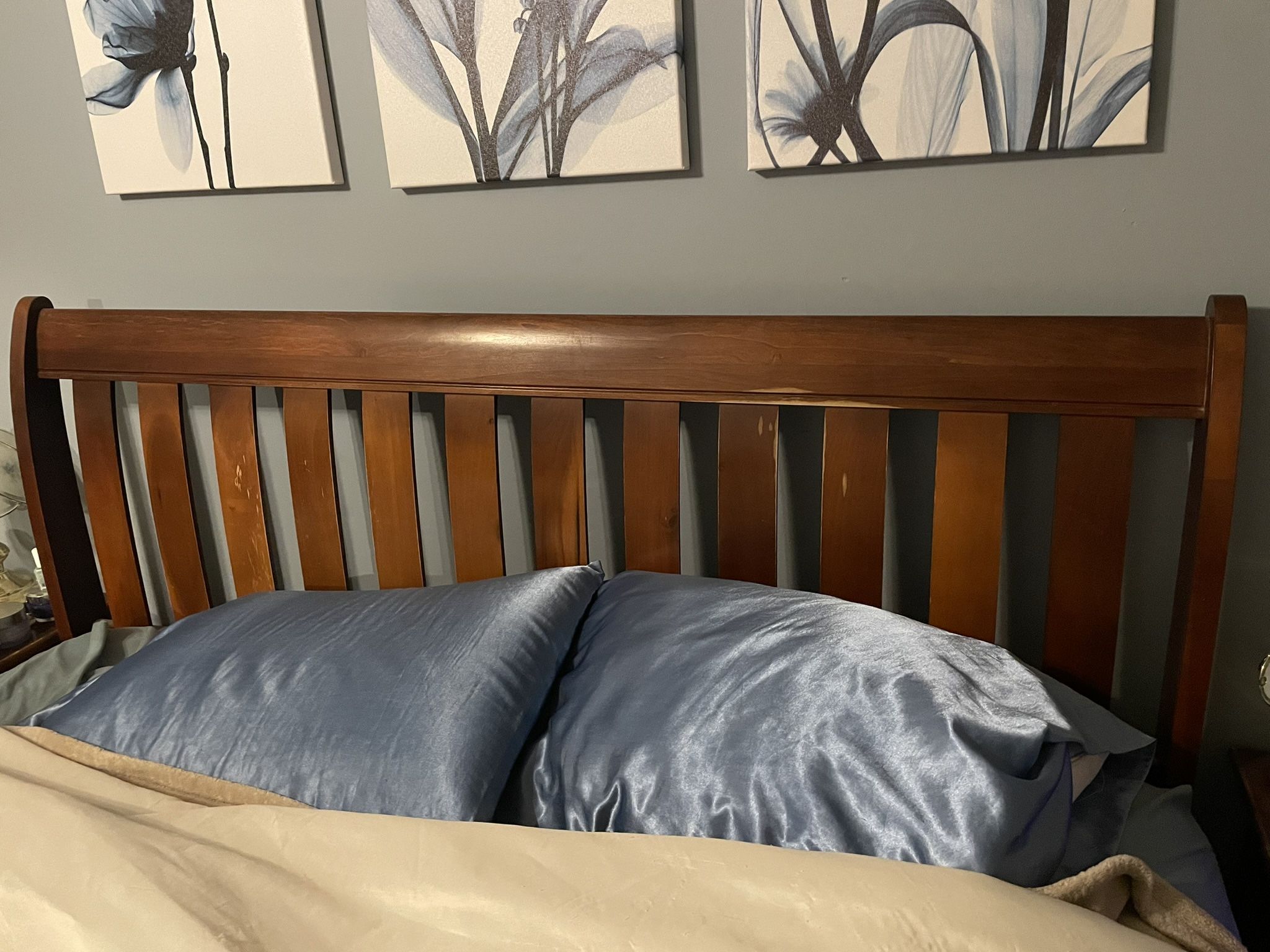 Queen Bed, Box Springs, Double Dresser, Mirror, Tv Stand