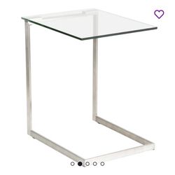 Zenn End Table – Metal Frame + Clear Glass Top ✨