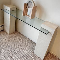 Two Custom Made Vintage Postmodern Sofa/Console Tables - $600 (Commack)