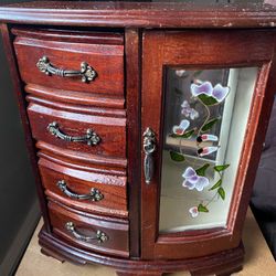 💍Wooden Jewelry Box with Floral Designs