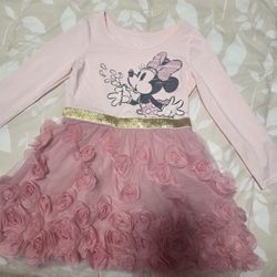 Minnie Mouse dress, size 2T(new without tags)/Vestido de Minnie Mouse para niña, talla 2 años