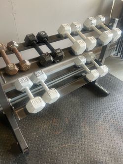 Dumbbells and storage rack
