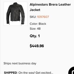 Alpinestars Brera Leather Jacket Size 48 (M)