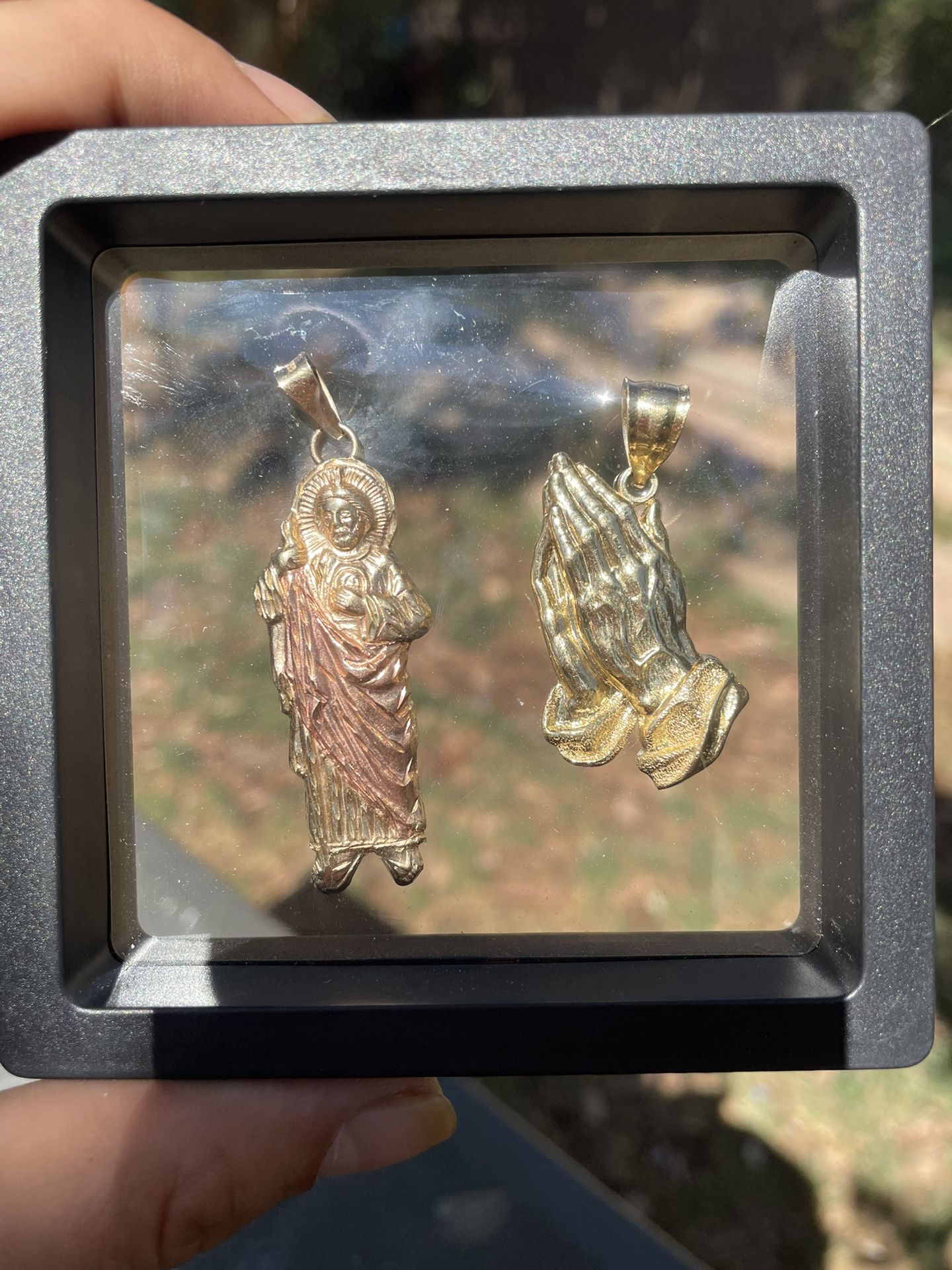 10k Praying Hands & Saint Judas Pendants