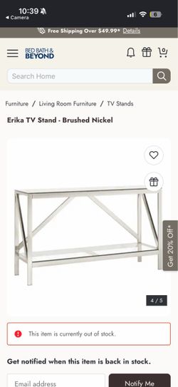 Chrome glass credenza console