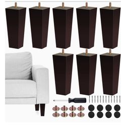 Set of 8 Furniture Legs 6 Inch Square