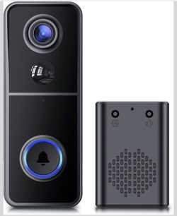 AUE Doorbell Camera Wireless, 2K HD Video Doorbell with Ring Chime, Battery Operated, Night Vision, 2-Way Audio, PIR Motion Detection, 2.4Ghz WiFi, IP