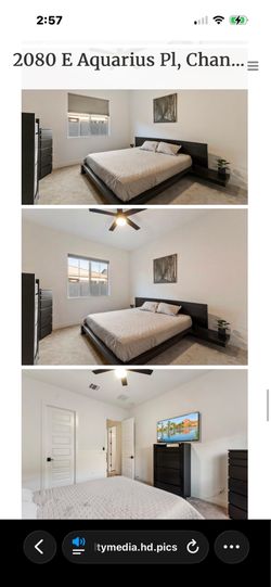 3 bedroom sets, dinning table, office furniture, paintings, tvs, plants, art work