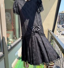 1980s black vintage lace dress size 8