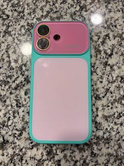 Two-Tone Pink and Teal iPhone 17 Case