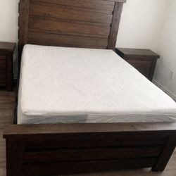 QUEEN BEDROOM SET (Bed Frame, Head Board, Dresser, Chest and 2 Nightstands)
