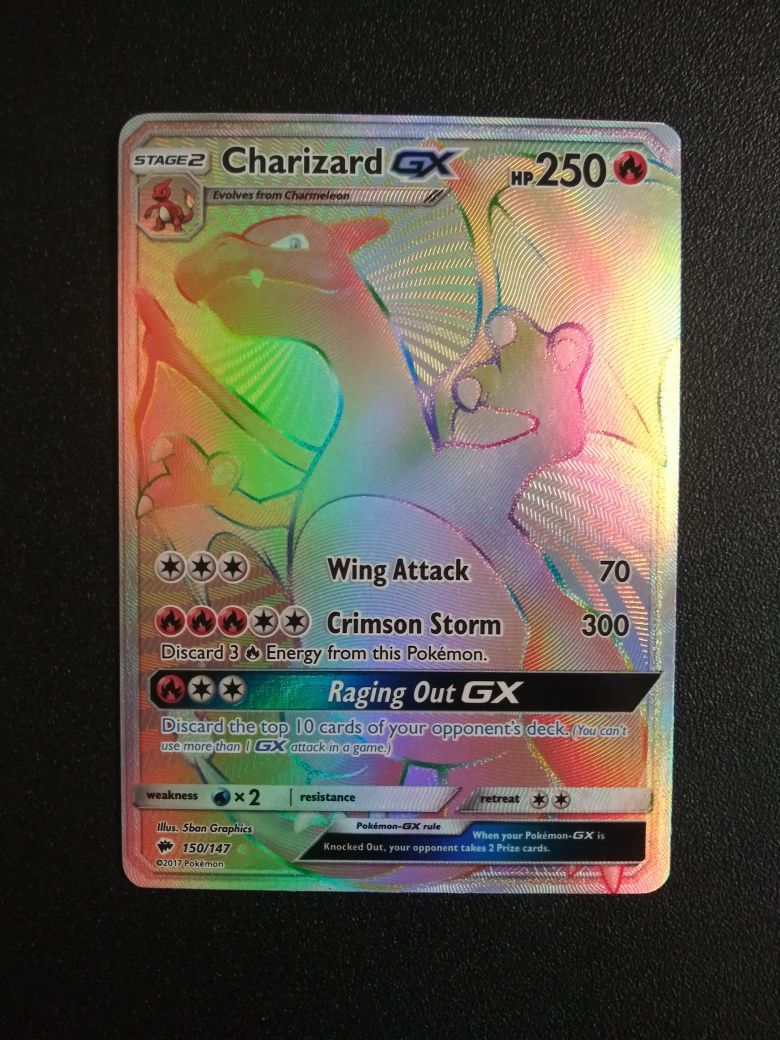 Pokemon Charizard GX Secret Hyper Rainbow Rare