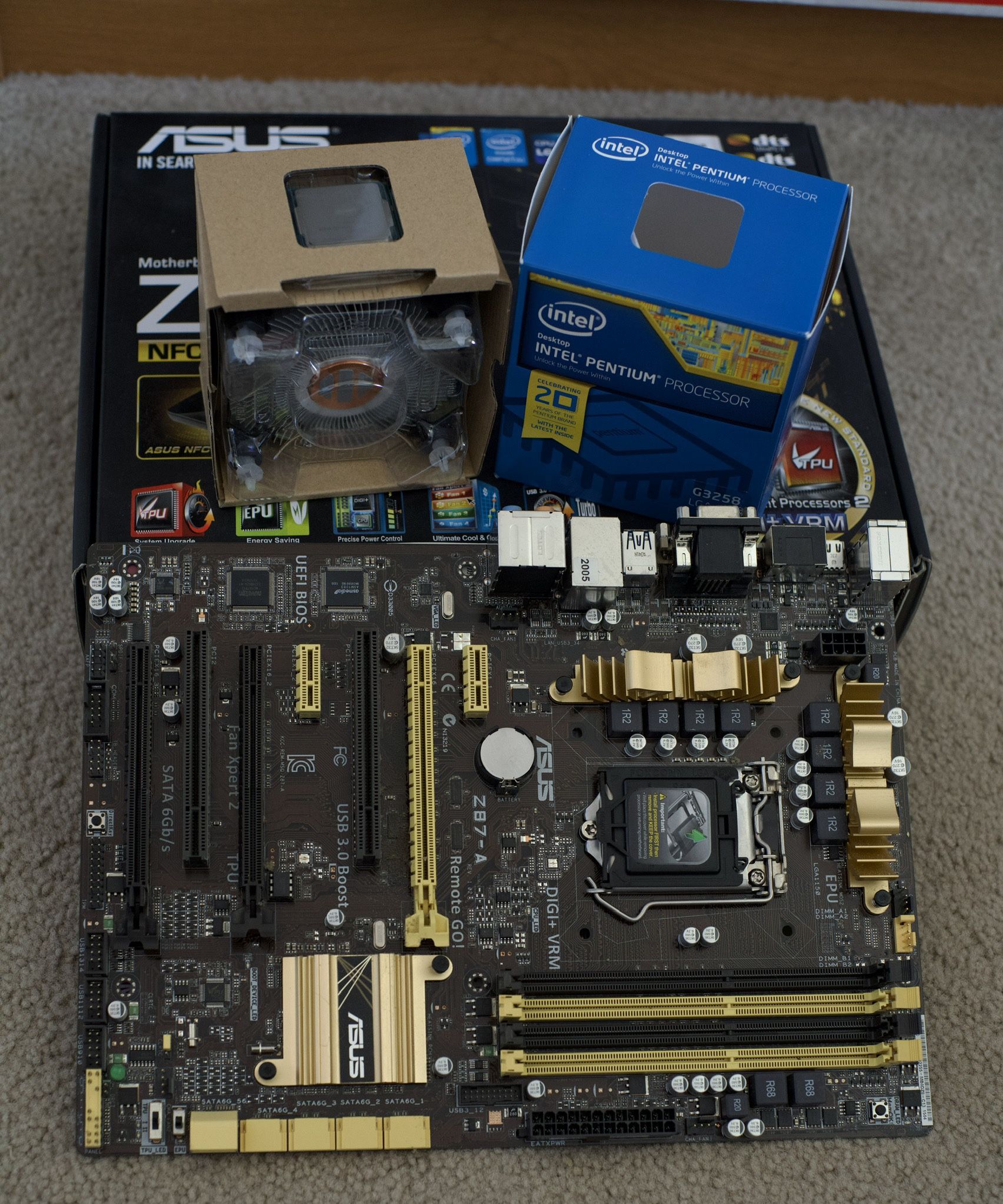 💻 ASUS Z87-A LGA 1150 Motherboard + Intel Pentium G3258 (Unlocked/OC Ready)