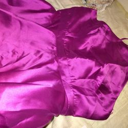 Elegant Satin Purple Dress – Size Medium

