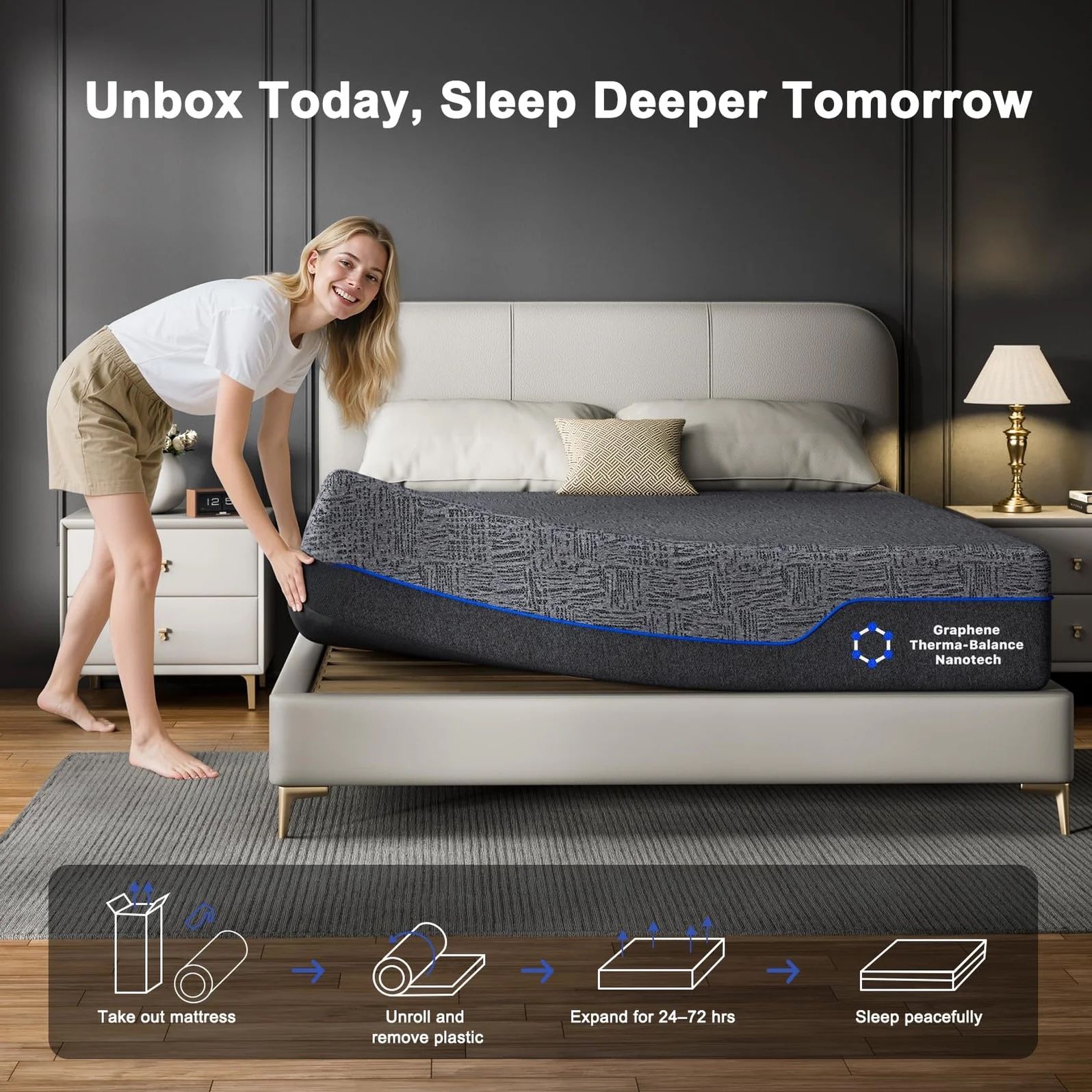 Queen Mattress Memory Foam Amada Home furnishings