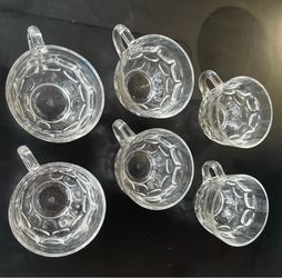 Vintage Federal Glass Coffee Cups, set of 6, Depression Era