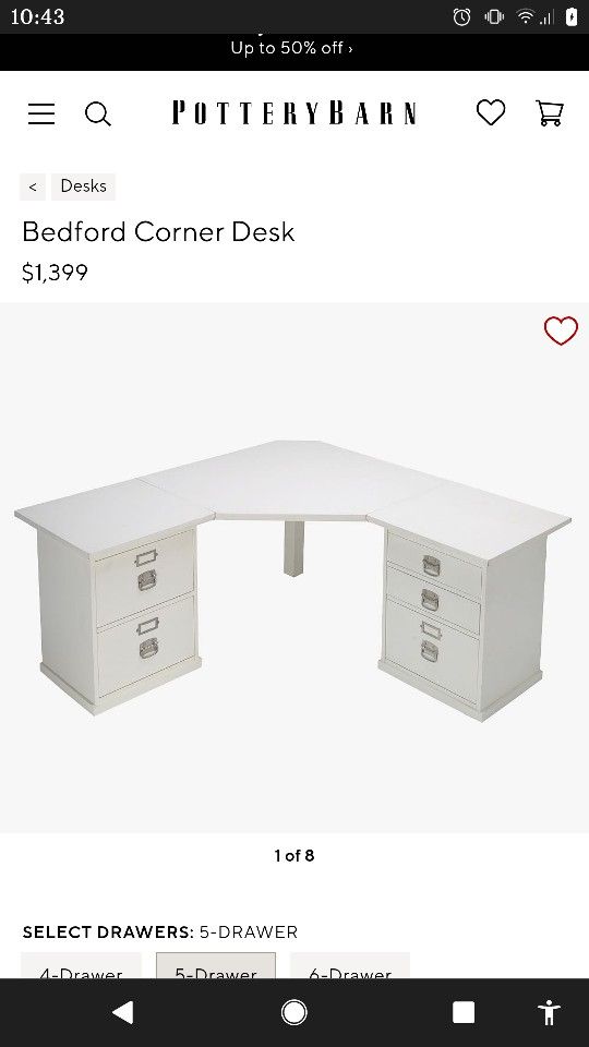 Pottery Barn Bedford Corner Desk for Sale in North Richland Hills, TX