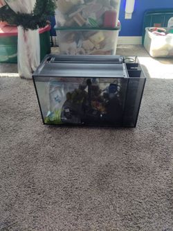 Black Glass Fish Tank Aquarium with Lid