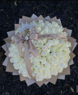 White Rose Bouquet Ramo De Rosas Blancas