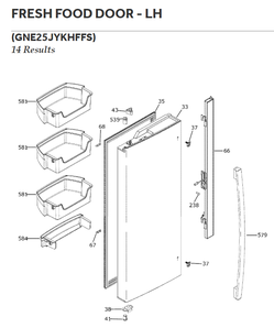 GE refrigerator fresh food door-LH (WR78X38527)