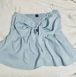 SHEIN Light Blue Tie-Front Cami Top