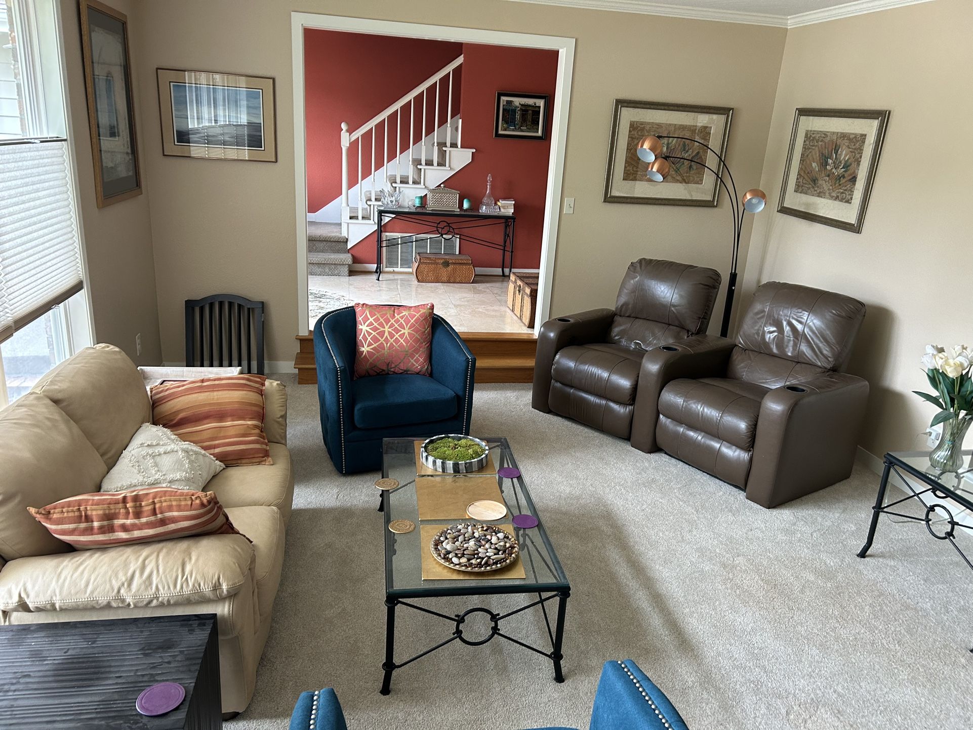 Leather - Loveseat & Reclining Theater Chairs