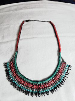 Tribal Vintage Handwoven Tibetan Beaded Necklace 