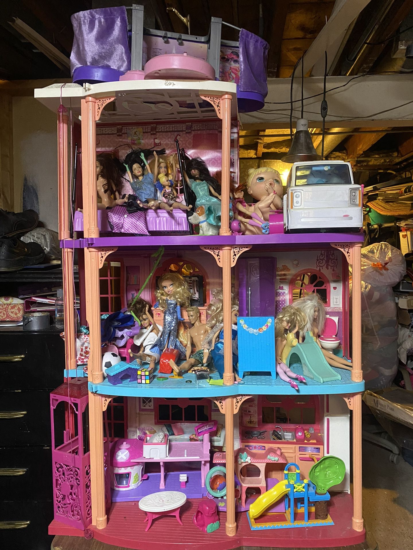 Big Barbie Doll House With Lots Of Toys 