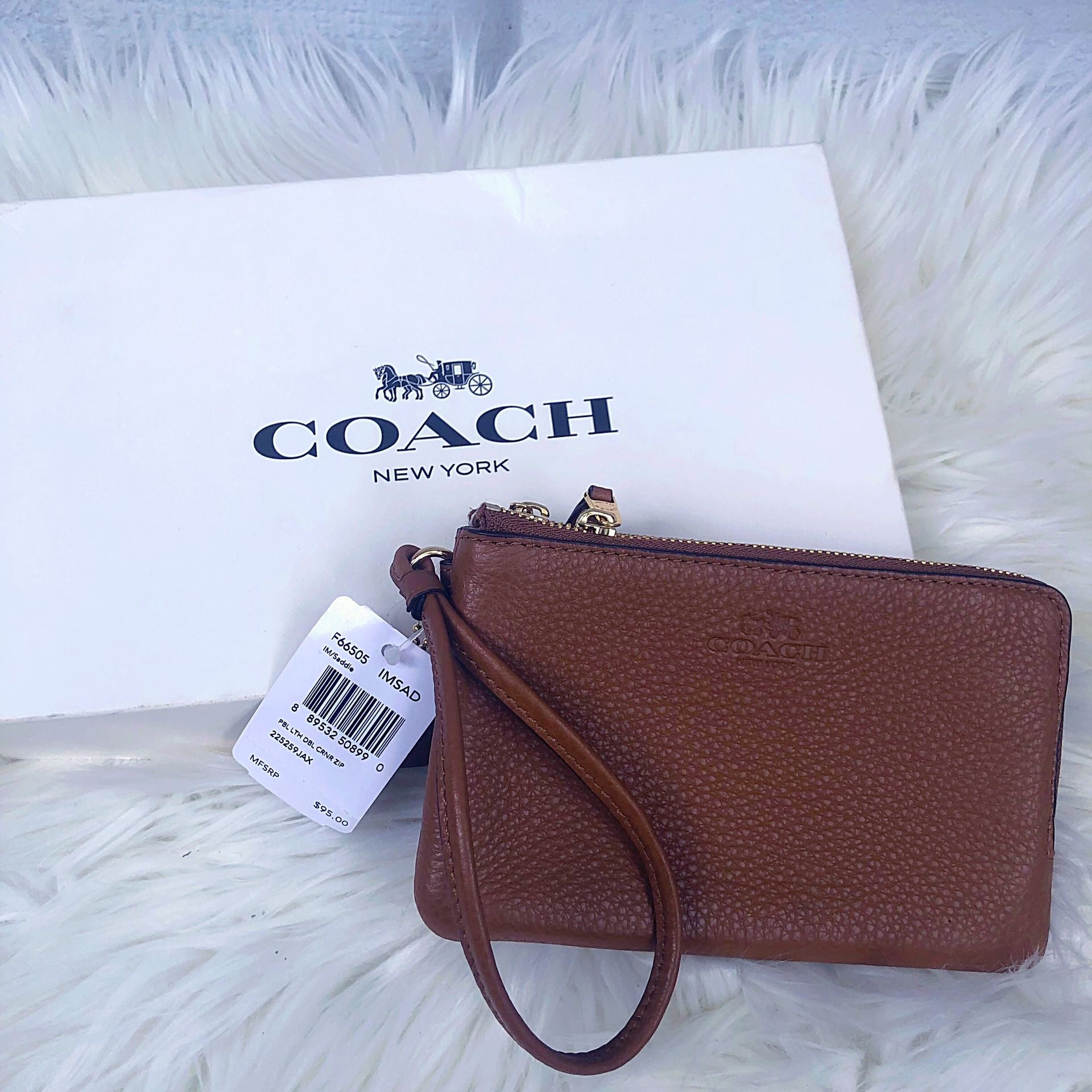 Saddle Brown Coach Wallet/ Handbag: brand new in box w/ tags, designer, women’s purse